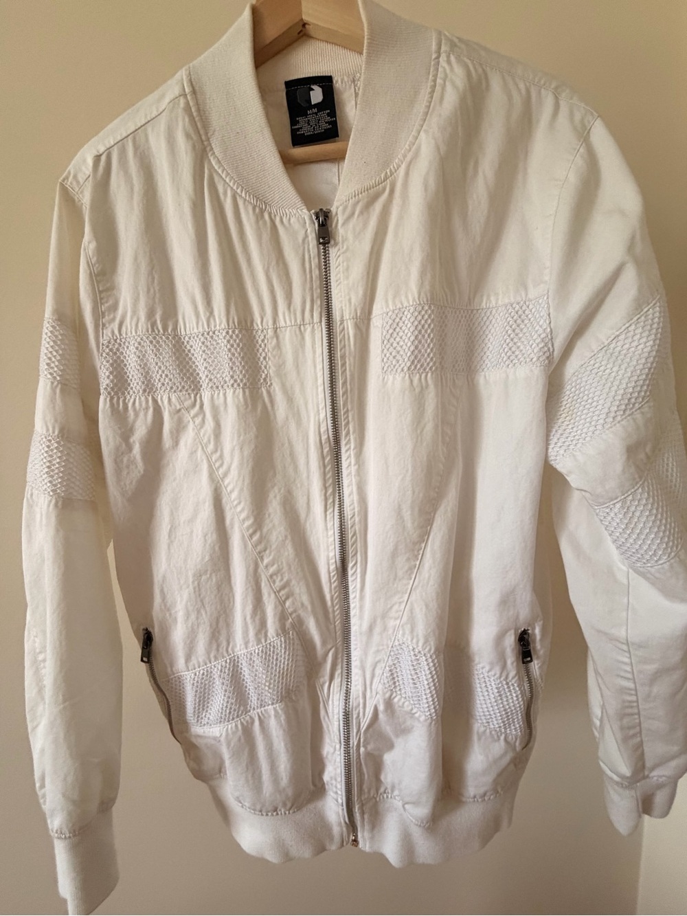 🌸 3/$50: Men's White Textured Bomber Jacket